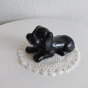 Vintage Composite Sitting Puppy  Figurine.